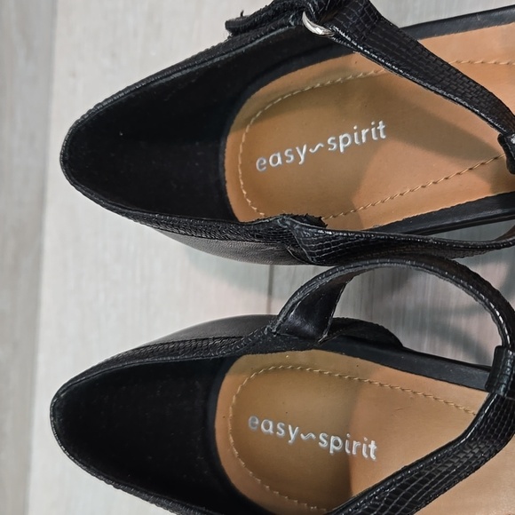 Easy Spirit Elegant Black Women's Mary Jane Leather Shoes Heels Sz 10M - Picture 4 of 11